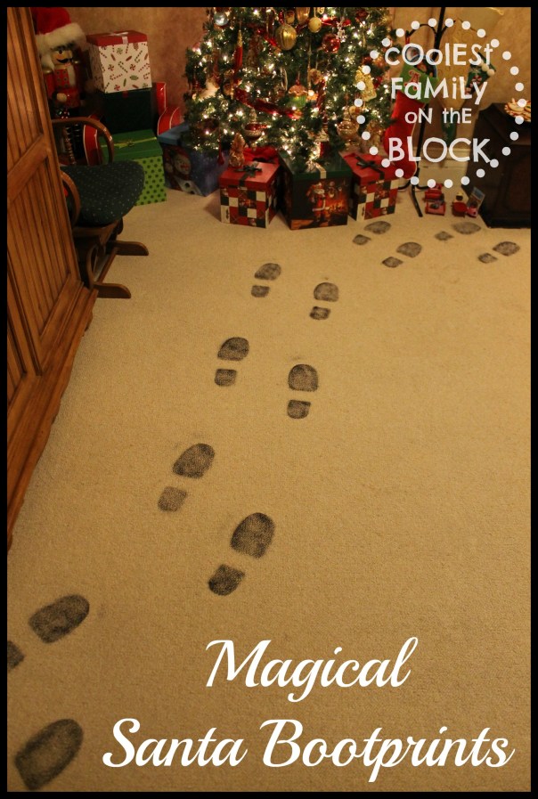 Santa leaves his sooty bootprints on Christmas morning!
