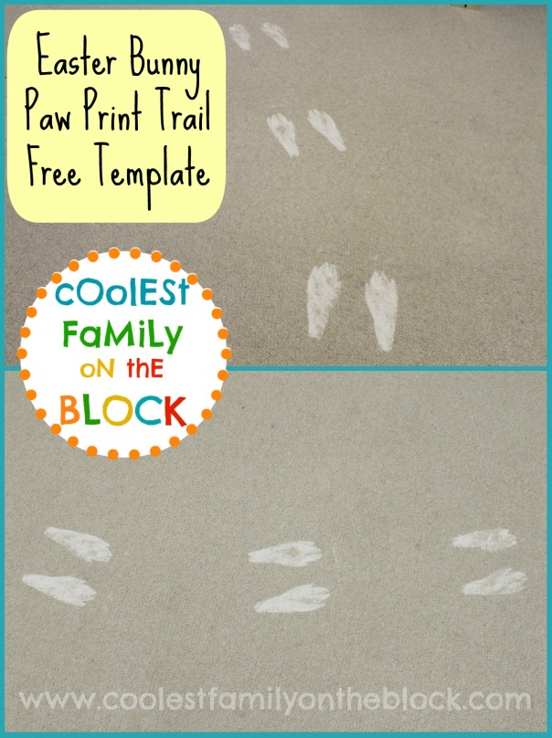 DIY Easter Bunny Paw Prints Free Template