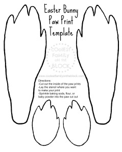 Free Printable Easter Bunny Paw Print Template: Front and Back Paws